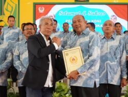 Dilantik menjadi ketua Umum KONI, Syah Afandin menjamin masa depan atlet Kabupaten Langkat